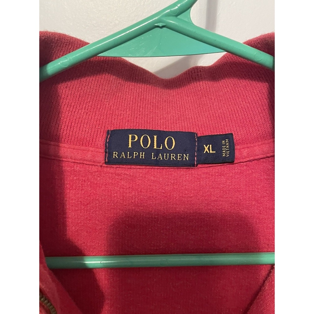 Polo‎ Ralph Lauren Red Men's XL Long Sleeve 1/4 Zip Pullover Sweater Fast Ship - Picture 3 of 7